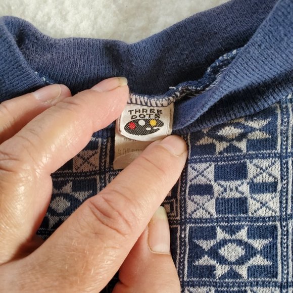 Vtg 1960's Three Dots Patterned Shirt, Sz 10 - Picture 2 of 2